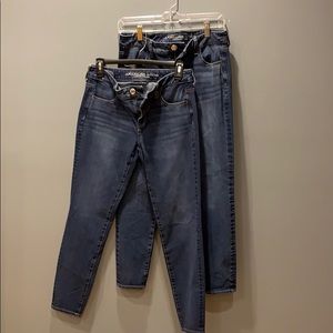 Two Pairs American Eagle Dark Wash Jegging